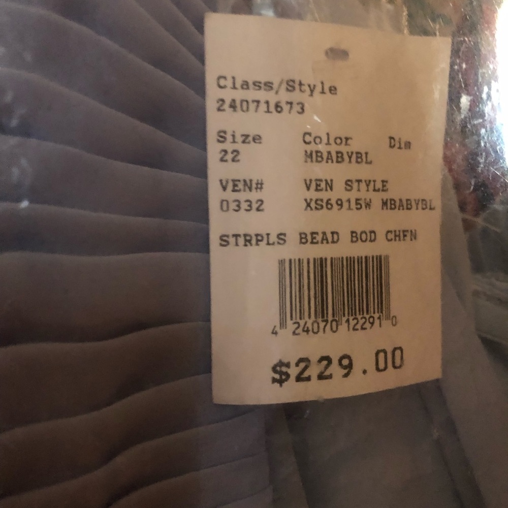 COPY - Brand New Blue strapless prom dress size 22 absolutely beautiful Never w… - Picture 5 of 6